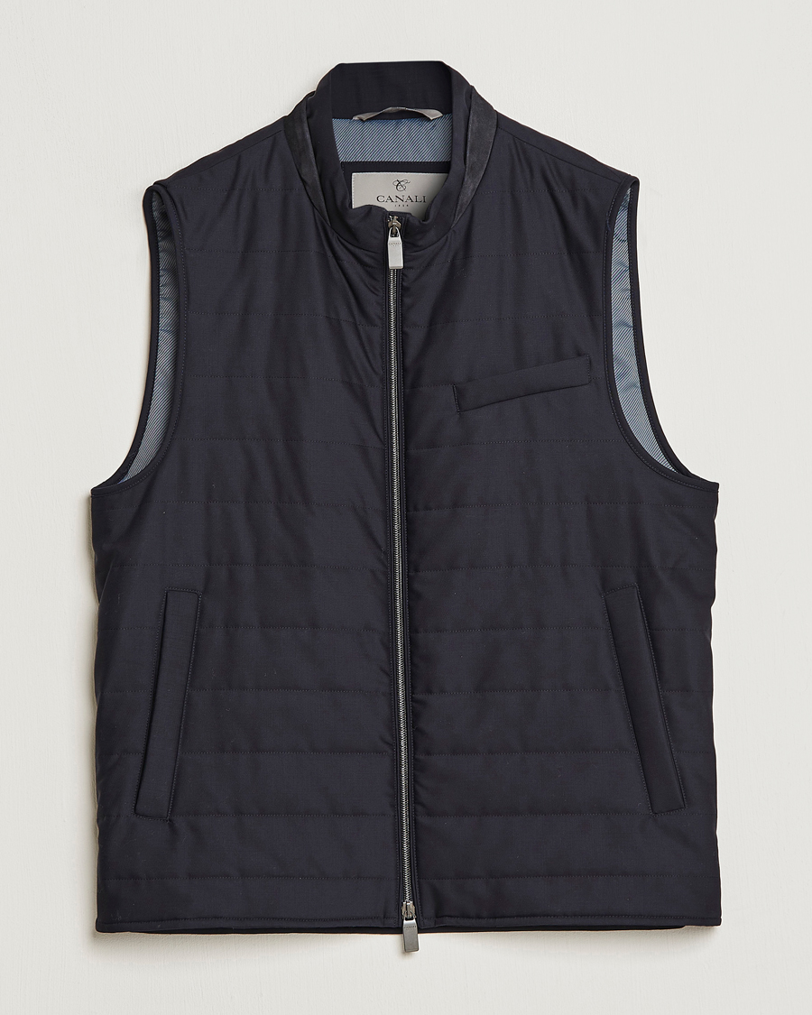 Herr | Västar | Canali | Impeccabile Padded Gilet Navy
