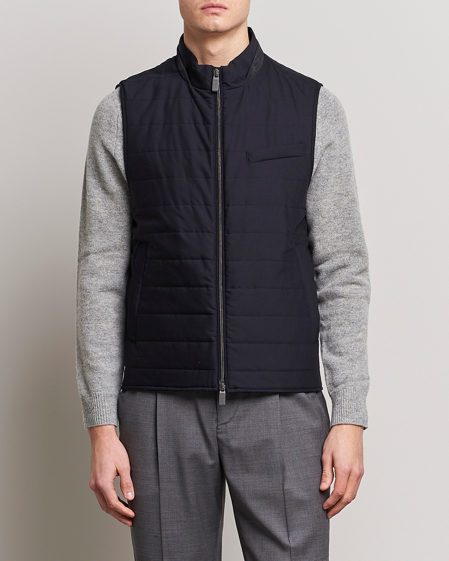 Herr | Västar | Canali | Impeccabile Padded Gilet Navy