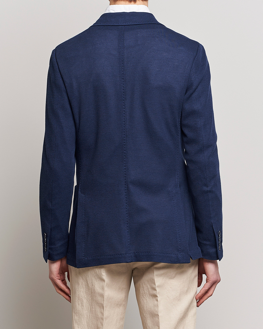 Herr | Kavajer | Canali | Cotton Stretch Jersey Blazer Navy