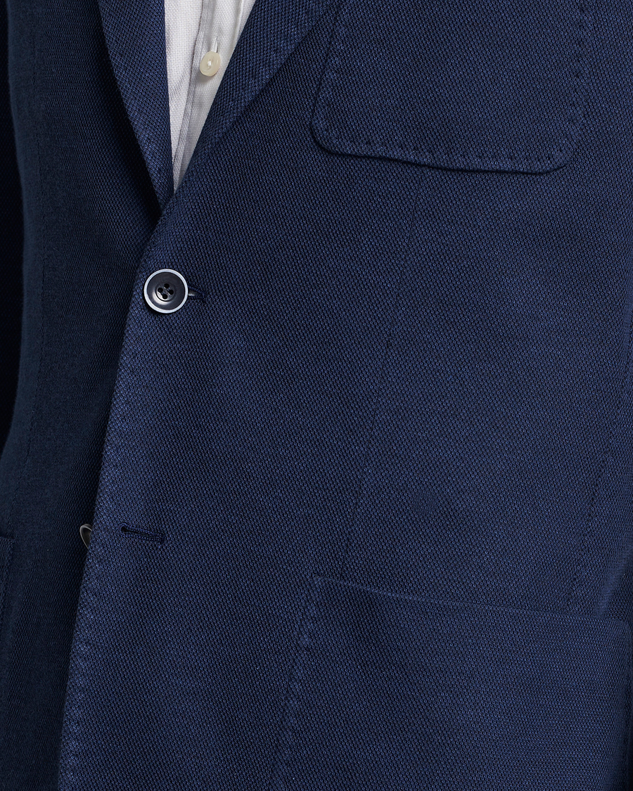 Herr | Kavajer | Canali | Cotton Stretch Jersey Blazer Navy