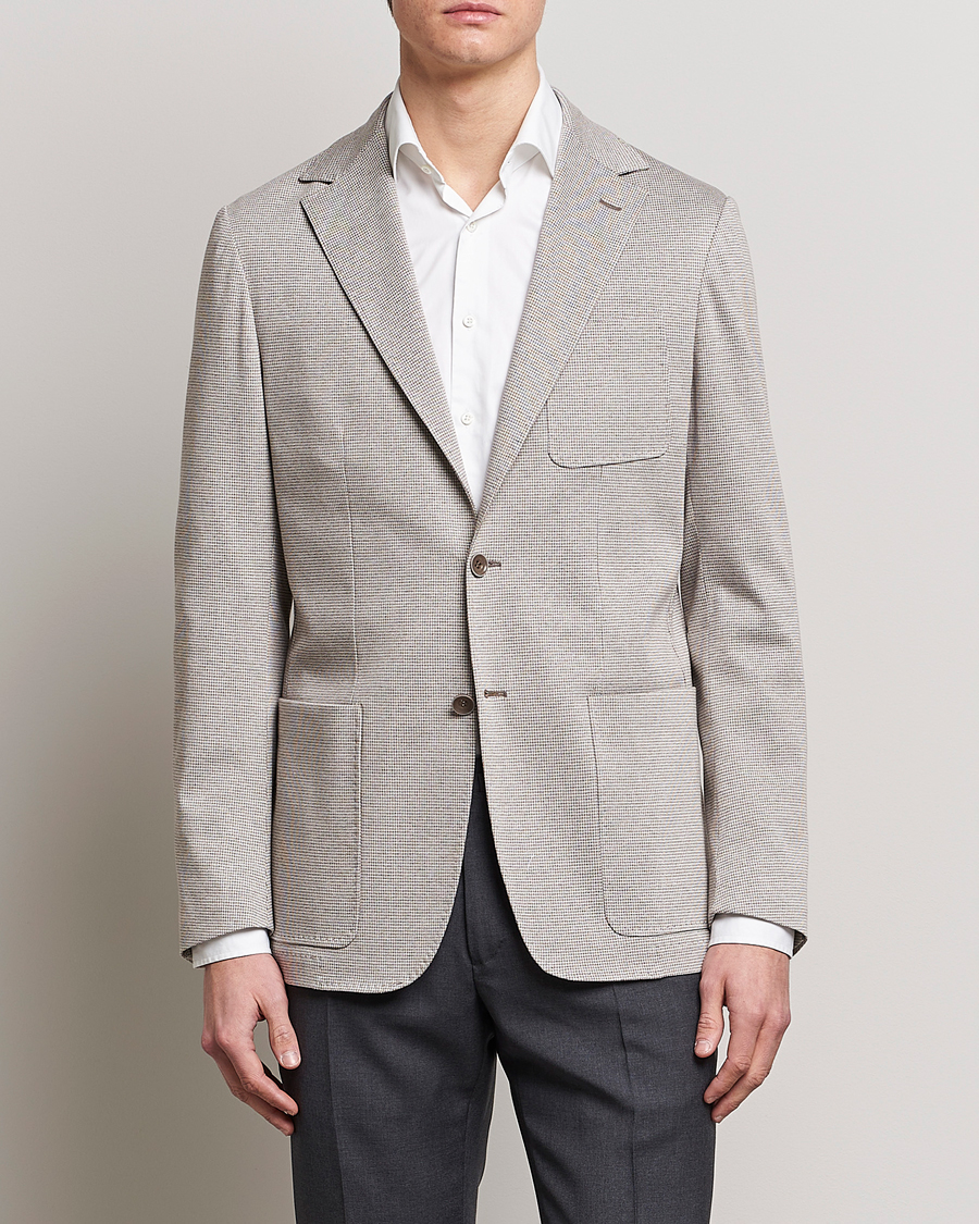 Herr |  | Canali | Houndstooth Jersey Blazer Beige