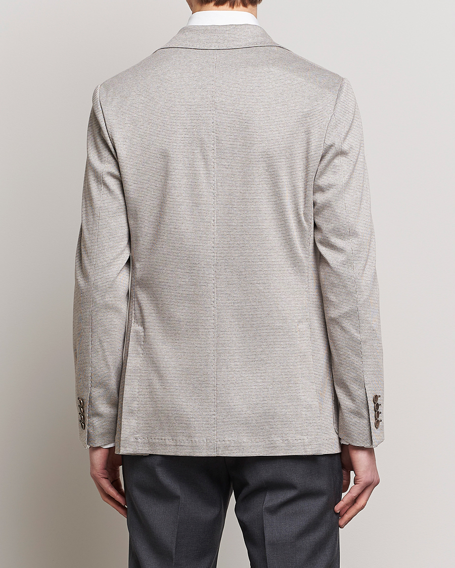 Herr | Kavajer | Canali | Houndstooth Jersey Blazer Beige