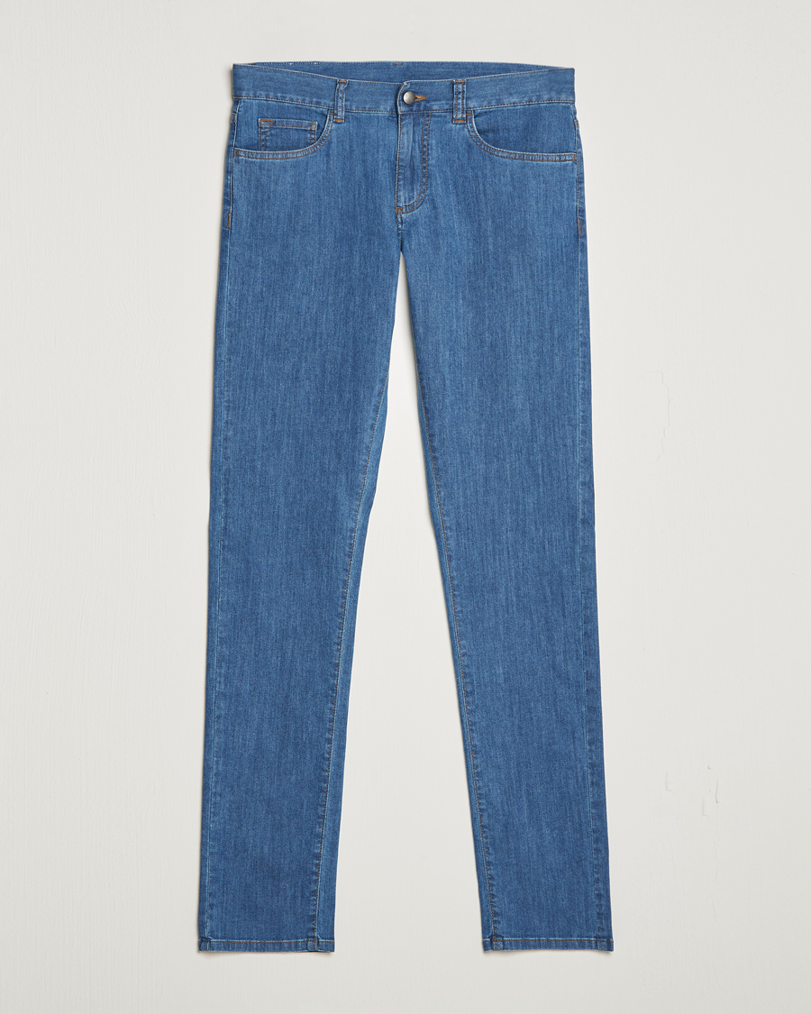 Herr | Jeans | Canali | Slim Fit 5-Pocket Jeans Blue Wash