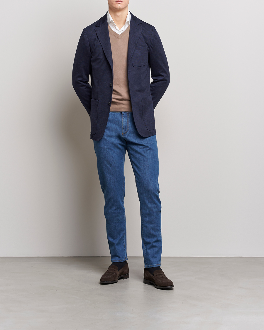 Herr | Jeans | Canali | Slim Fit 5-Pocket Jeans Blue Wash