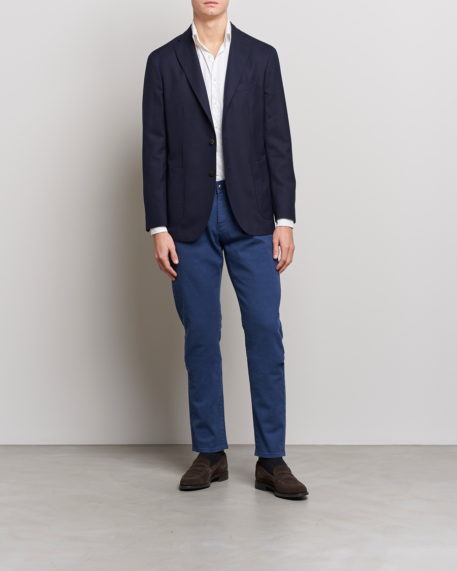 Herr | Byxor | Canali | Slim Fit 5-Pocket Pants Dark Blue