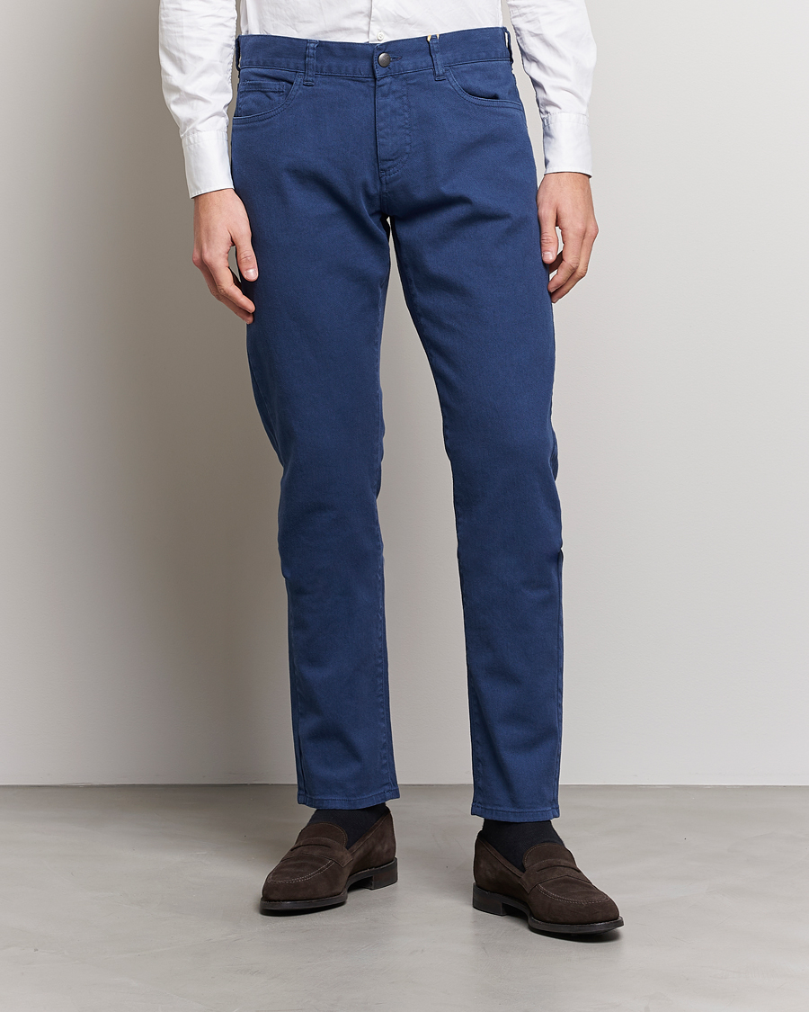 Herr | Quiet Luxury | Canali | Slim Fit 5-Pocket Pants Dark Blue