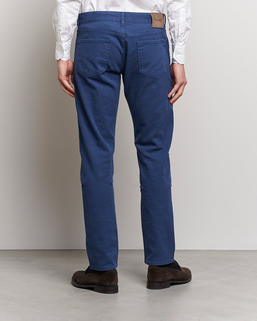 Herr | Byxor | Canali | Slim Fit 5-Pocket Pants Dark Blue