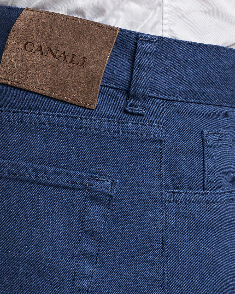 Herr | Byxor | Canali | Slim Fit 5-Pocket Pants Dark Blue