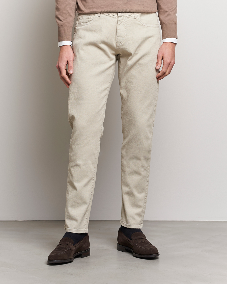 Herr | Byxor | Canali | Slim Fit 5-Pocket Pants Beige