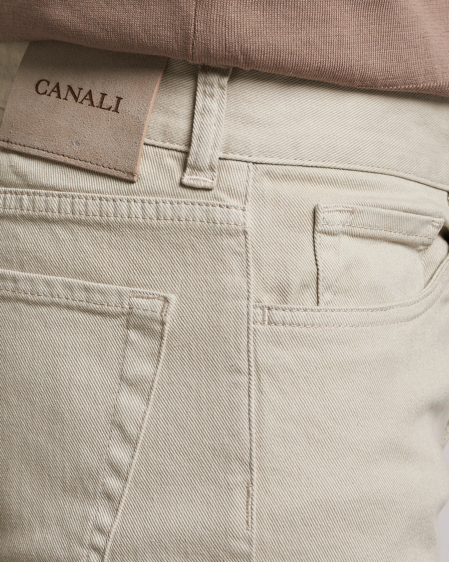 Herr | Byxor | Canali | Slim Fit 5-Pocket Pants Beige