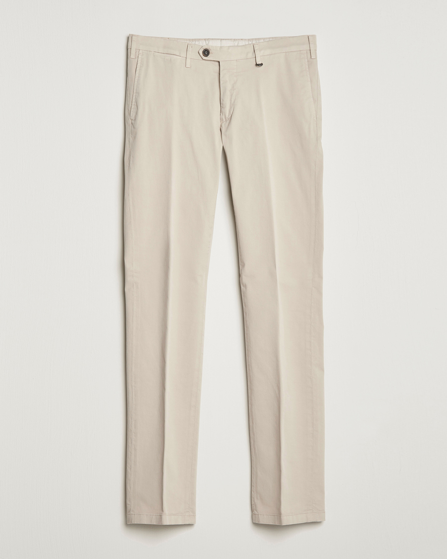 Herr | Byxor | Canali | Cotton Stretch Chinos Beige