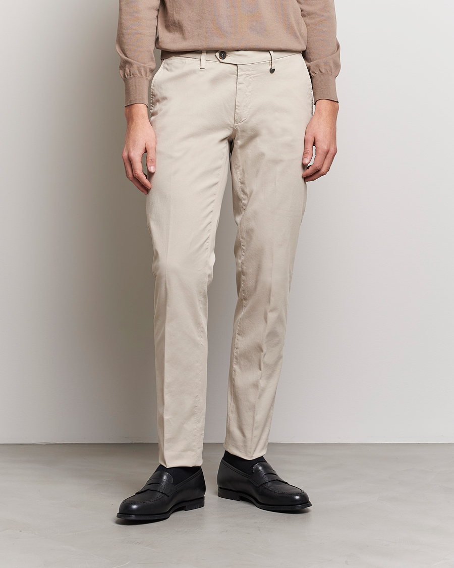 Herr | Chinos | Canali | Cotton Stretch Chinos Beige