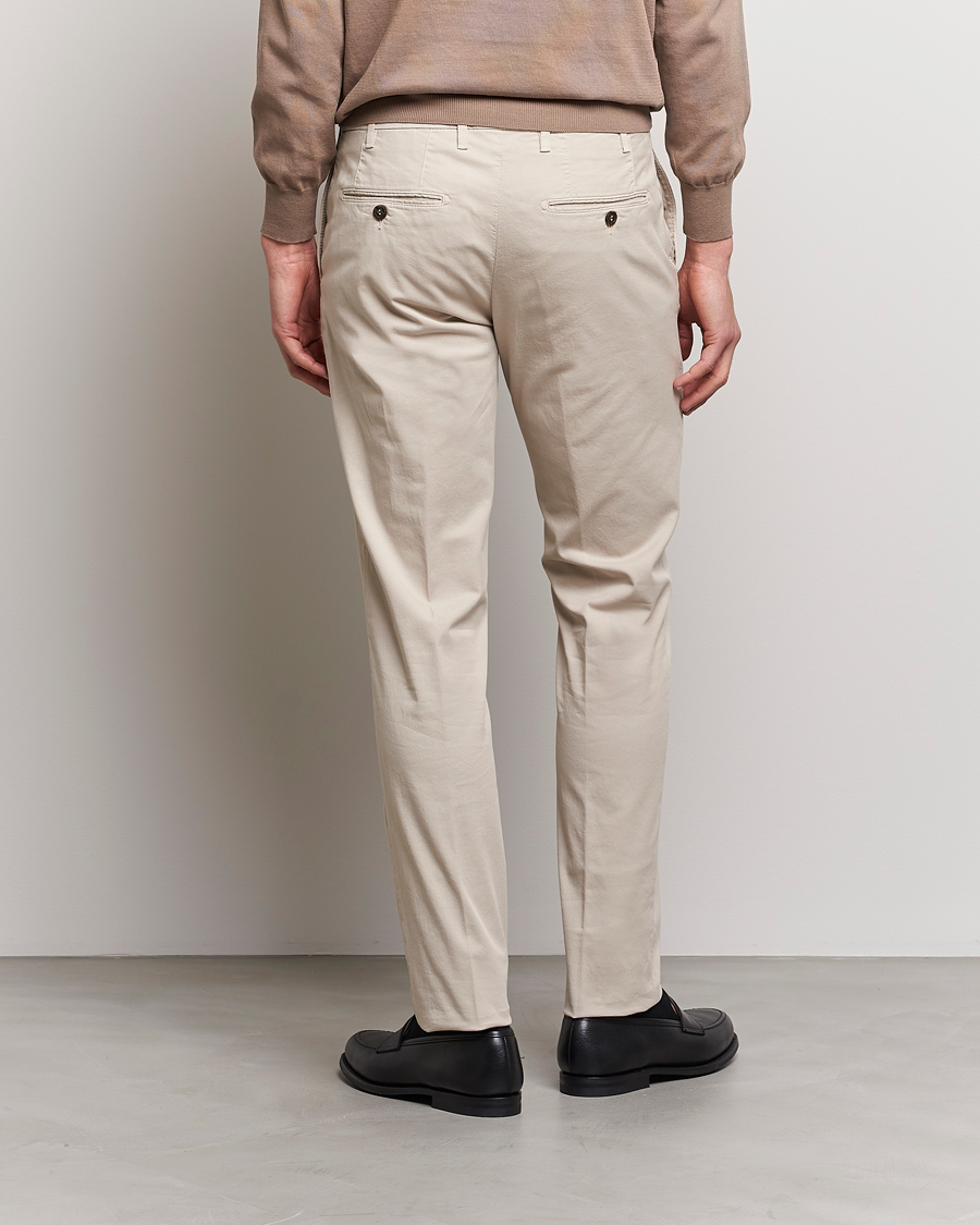 Herr | Byxor | Canali | Cotton Stretch Chinos Beige