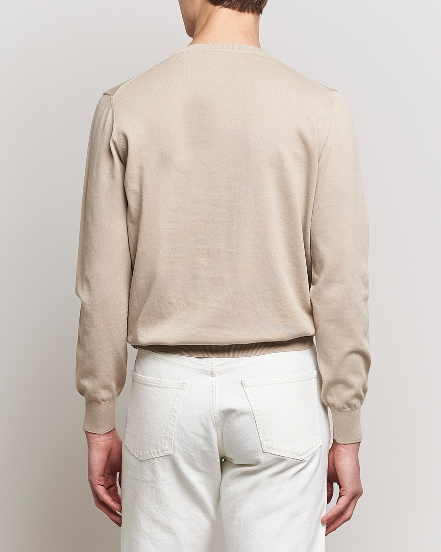 Herr | Tröjor | Canali | Cotton Crew Neck Pullover Beige