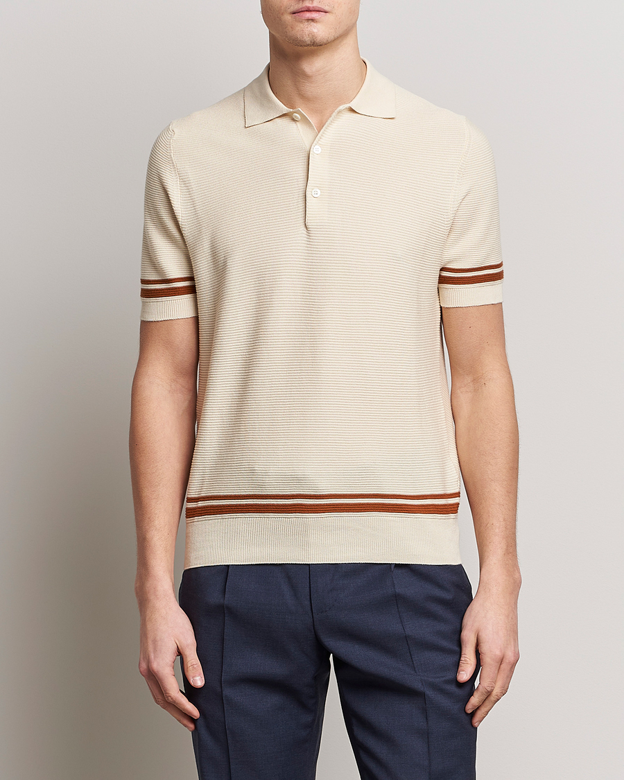 Herr |  | Canali | Short Sleeve Knitted Polo Beige
