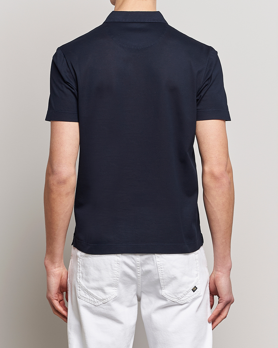Herr | Pikéer | Canali | Short Sleeve Polo Pique Navy