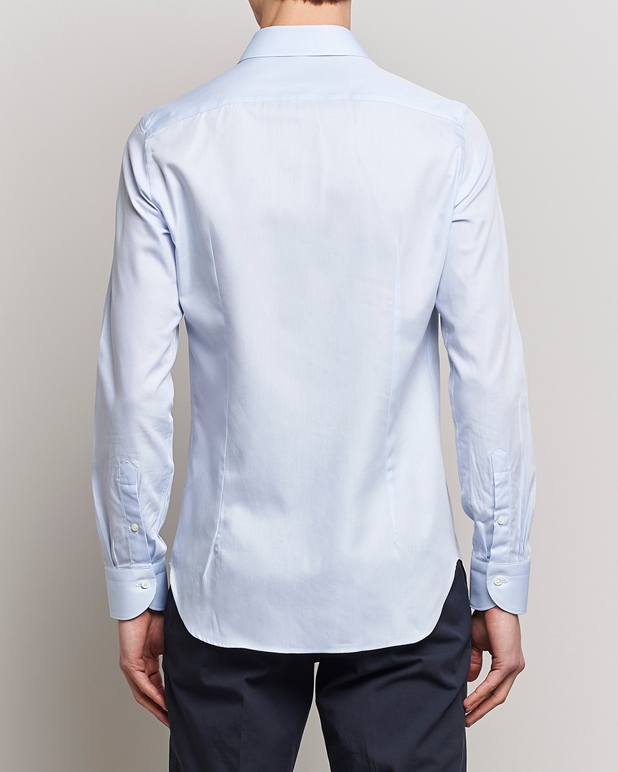 Herr | Skjortor | Canali | Slim Fit Cotton Shirt Light Blue