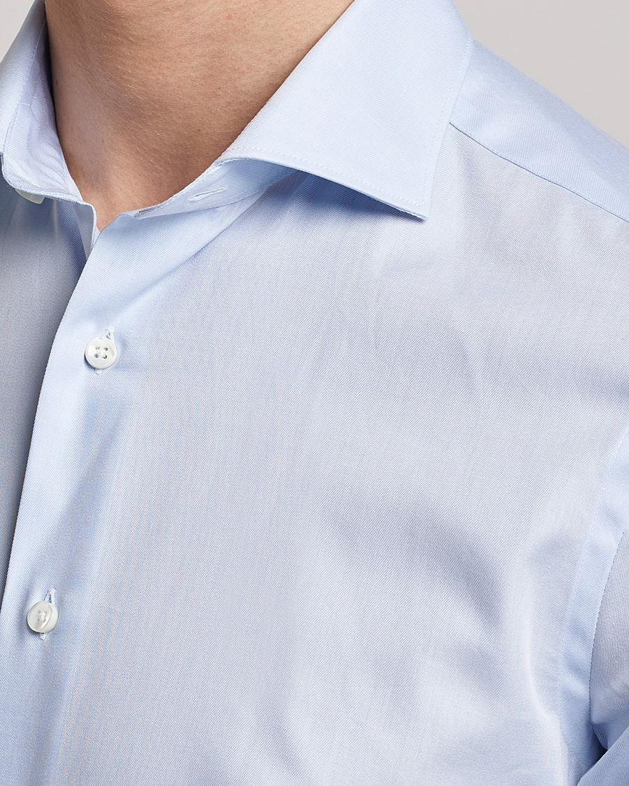 Herr | Skjortor | Canali | Slim Fit Cotton Shirt Light Blue