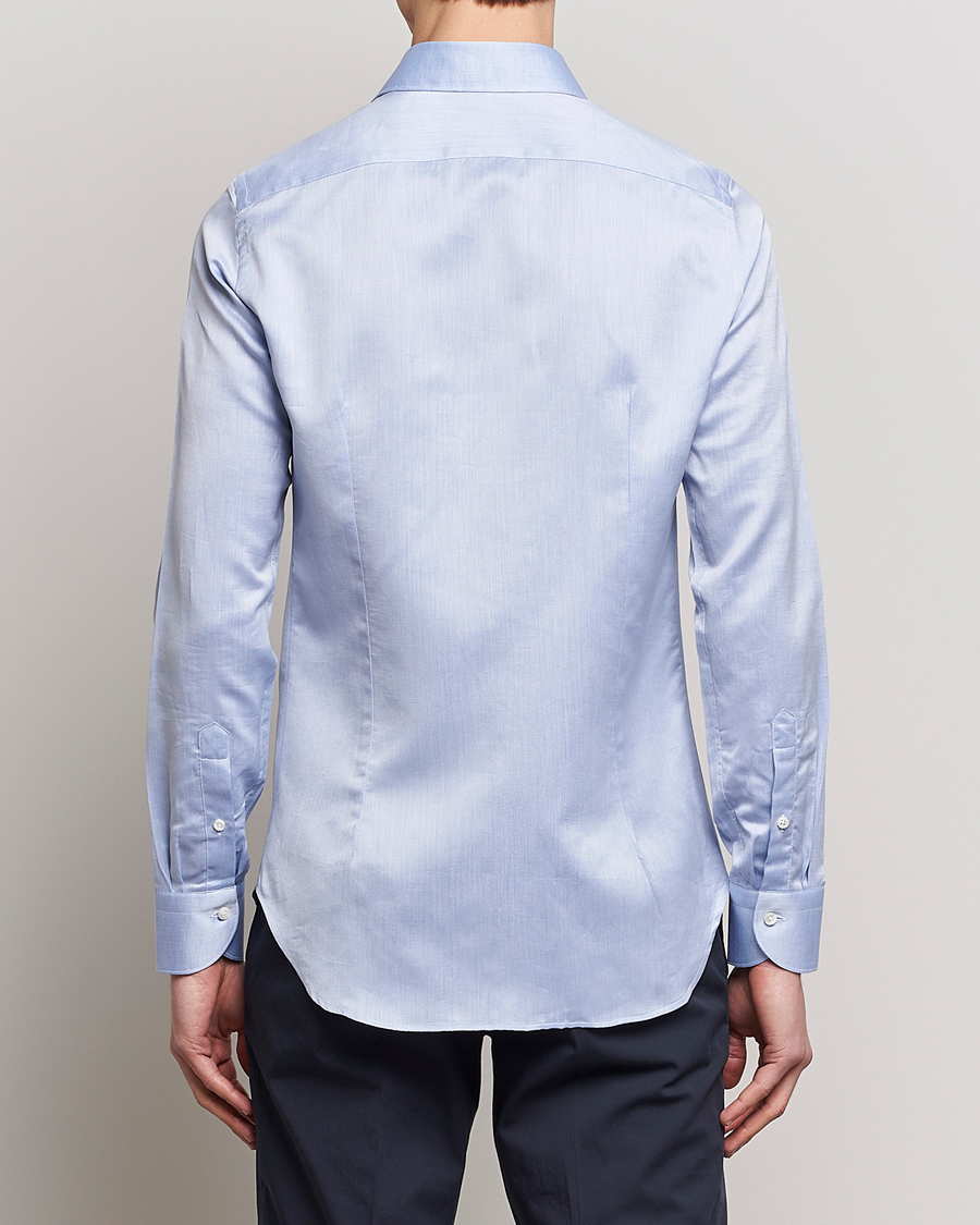 Herr | Skjortor | Canali | Slim Fit Linen Shirt Light Blue