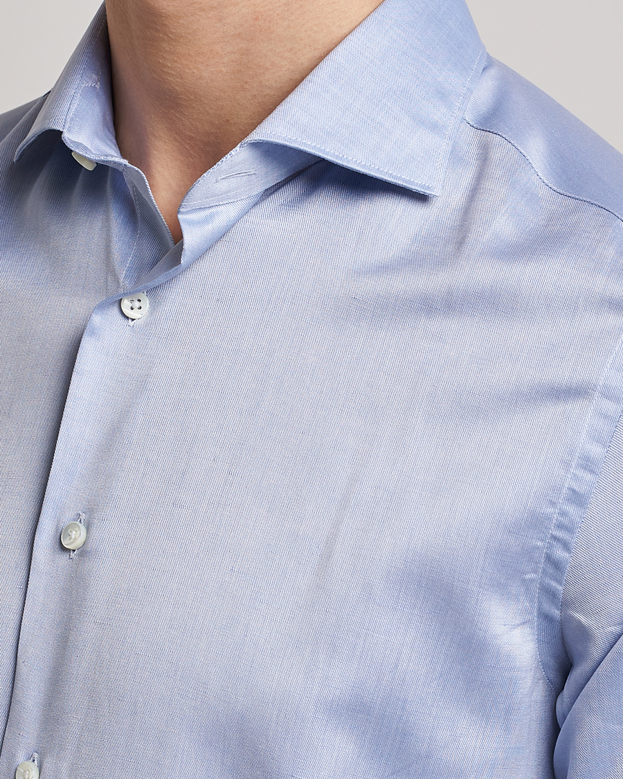 Herr | Skjortor | Canali | Slim Fit Linen Shirt Light Blue