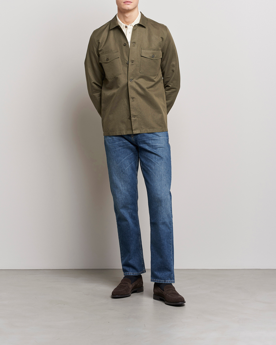 Herr | Skjortor | Canali | Safari Overshirt Olive