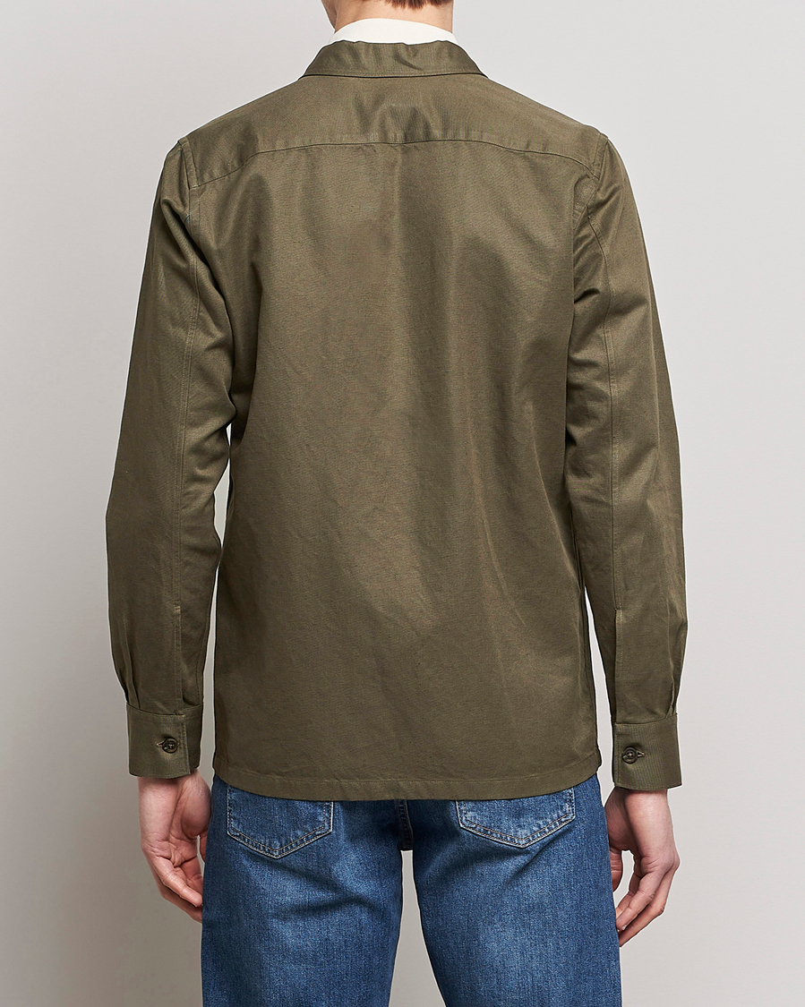 Herr | Skjortor | Canali | Safari Overshirt Olive