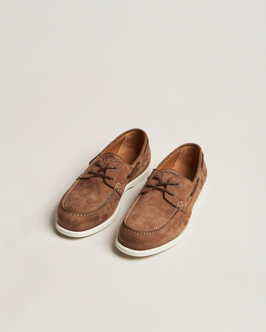 Herr |  | Canali | Boat Shoes Dark Brown Nubuck