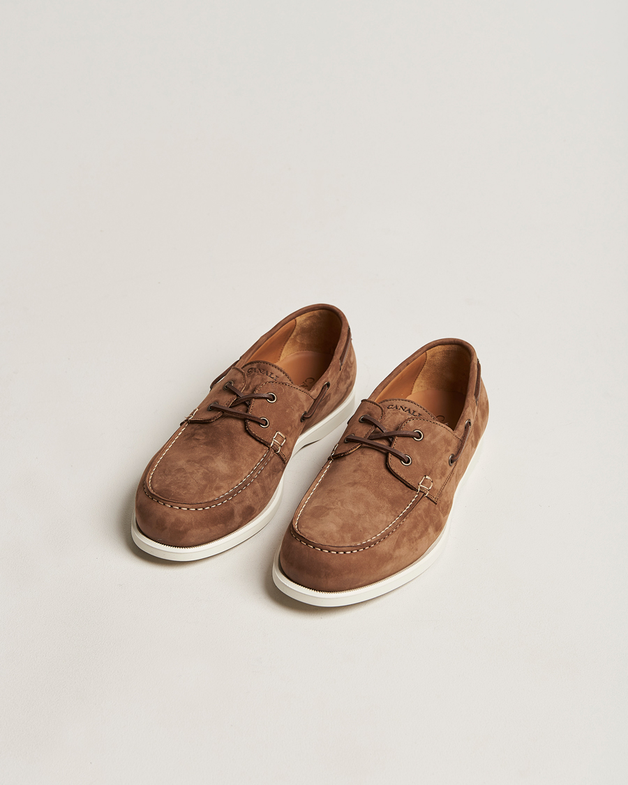 Herr | Canali Boat Shoes Dark Brown Nubuck | Canali | Boat Shoes Dark Brown Nubuck