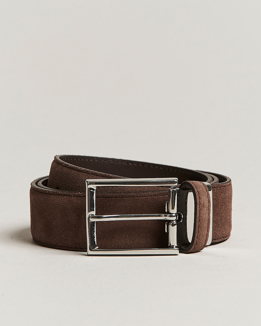 Herr | Canali Classic Belt Dark Brown Suede | Canali | Classic Belt Dark Brown Suede