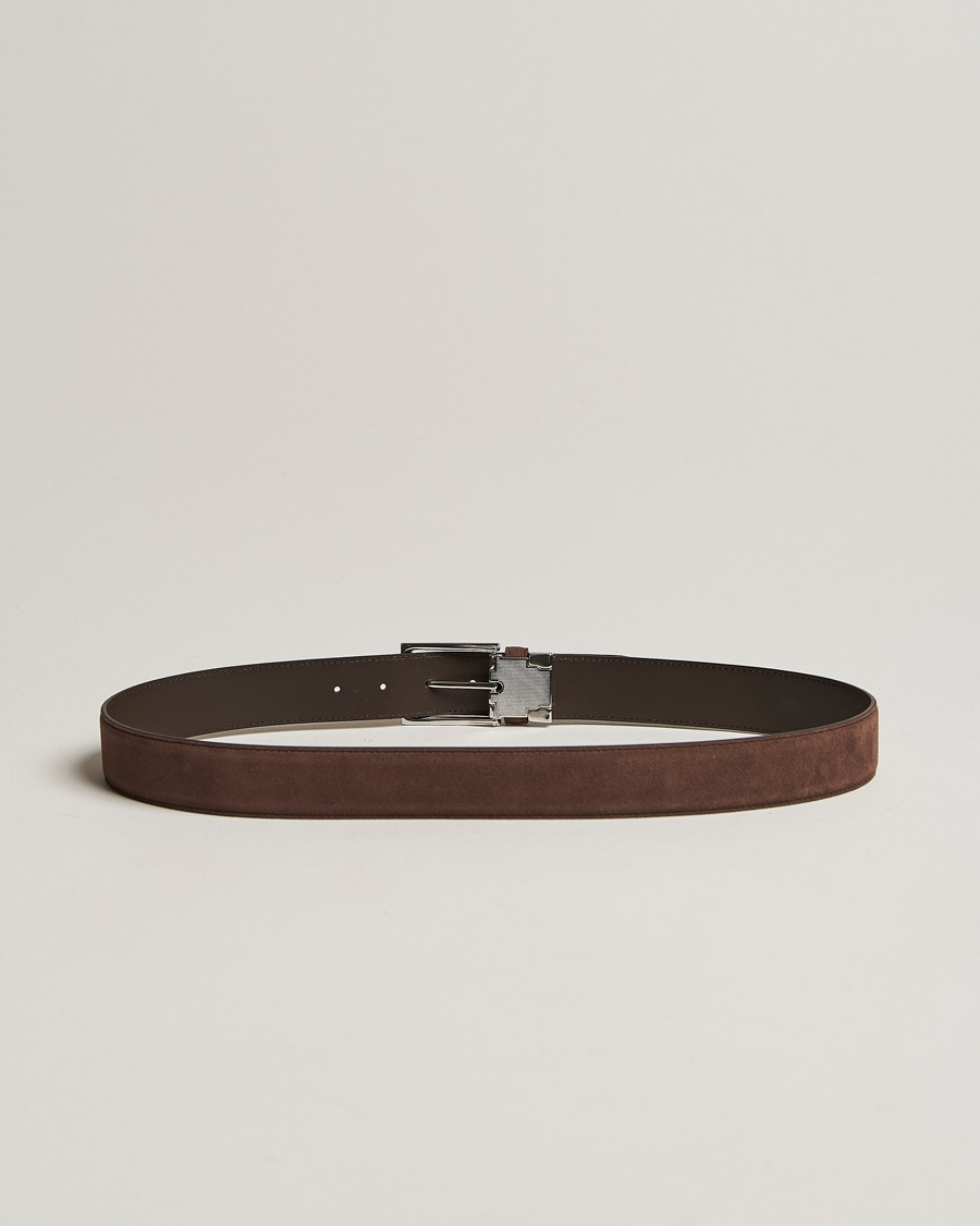 Herr | Canali Classic Belt Dark Brown Suede | Canali | Classic Belt Dark Brown Suede