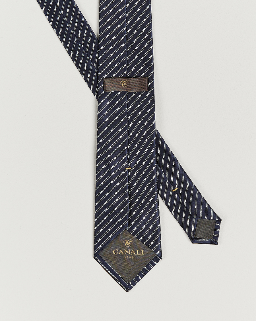 Herr | Canali Micro Jacquard Silk Tie Navy | Canali | Micro Jacquard Silk Tie Navy