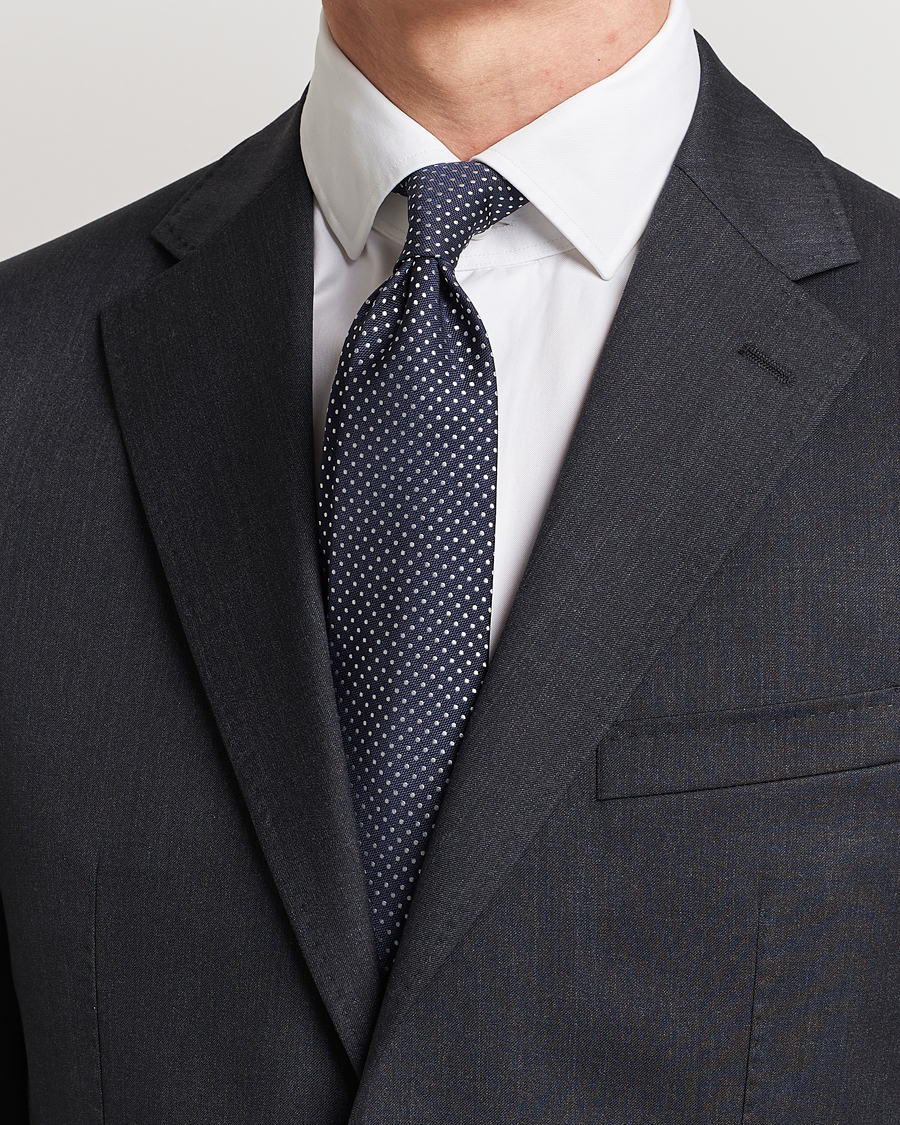 Herr | Canali | Canali | Micro Dot Silk Tie Navy