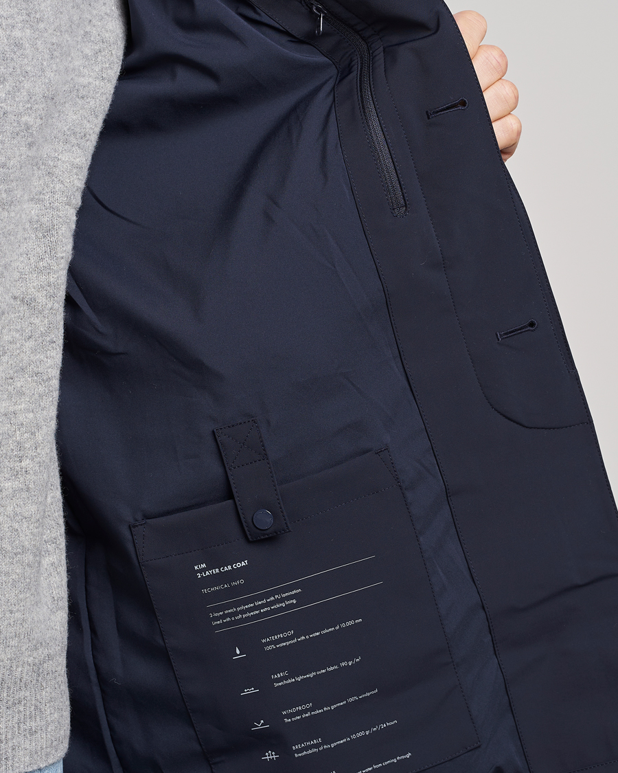 Herr | Jackor | NN07 | Kim Waterproof Car Coat Navy Blue