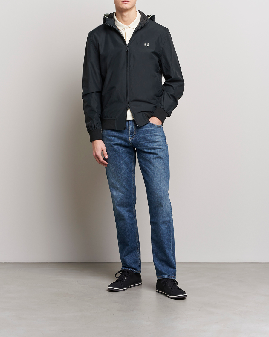 Herr | Jackor | Fred Perry | Hooded Brentham Jacket Night Green