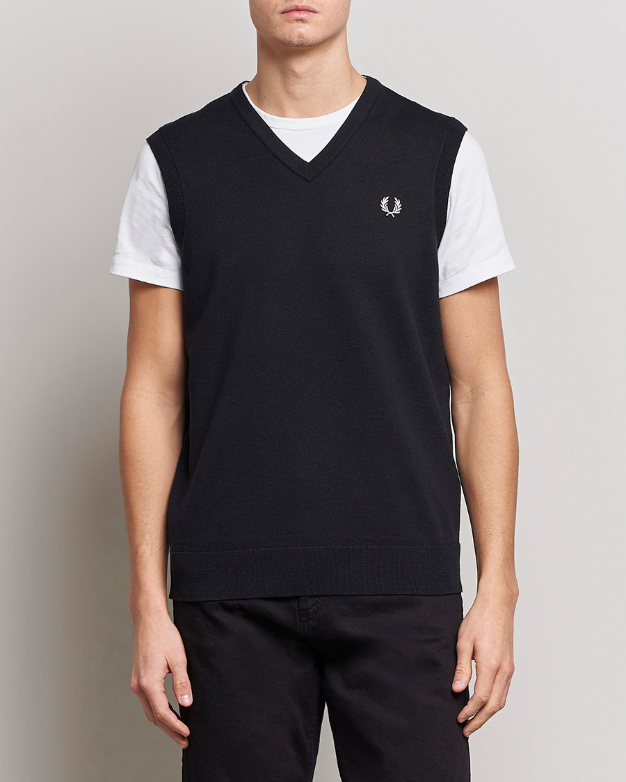 Herr | Fred Perry | Fred Perry | Classic V-Neck Tank Black
