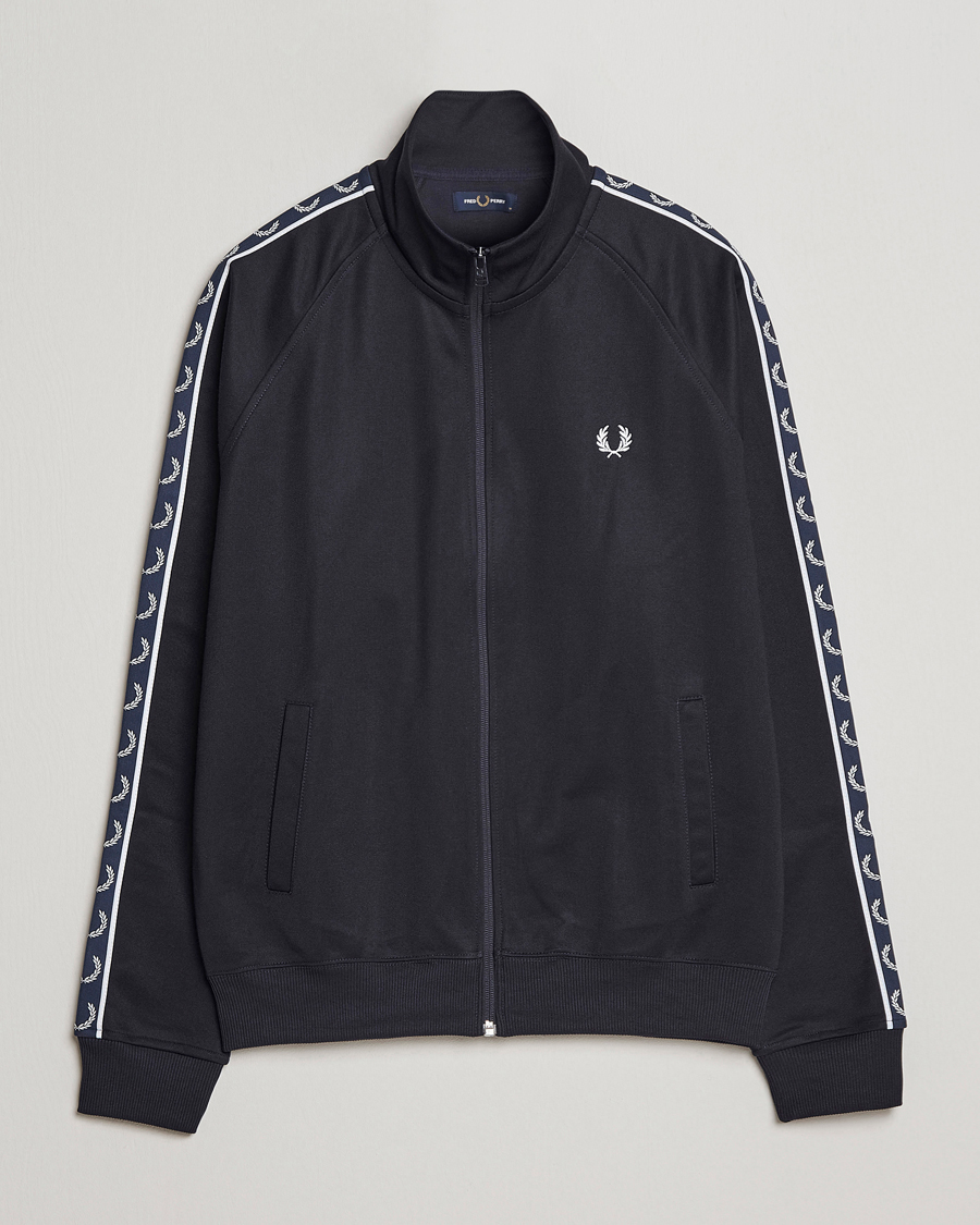 Herr | Tröjor | Fred Perry | Taped Track Jacket Navy/White