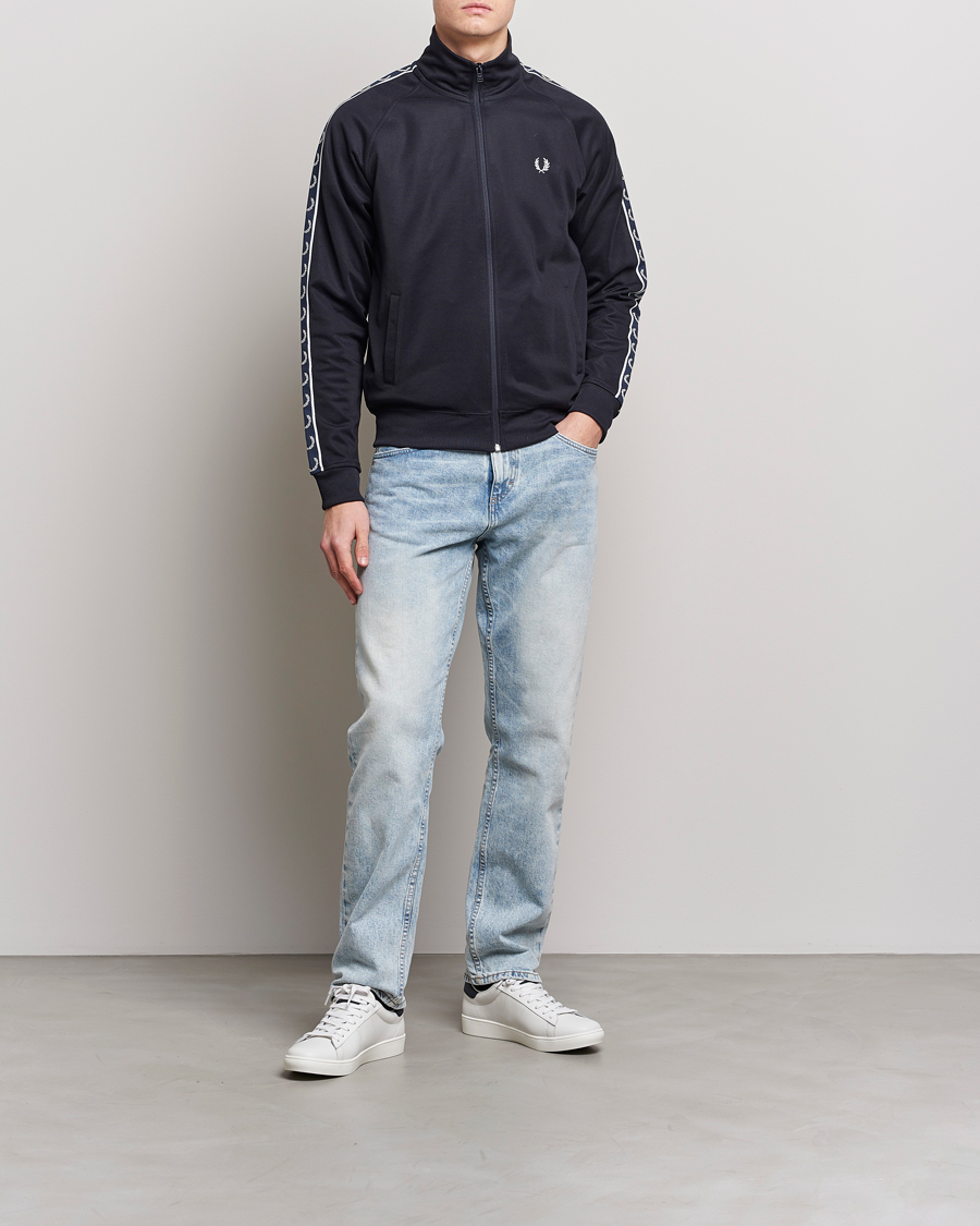 Herr | Tröjor | Fred Perry | Taped Track Jacket Navy/White