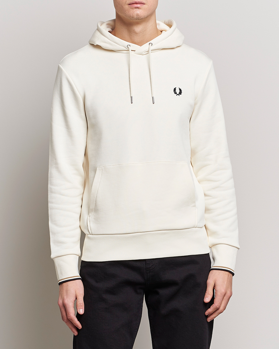 Herr | Tröjor | Fred Perry | Tipped Hooded Sweatshirt Ecru