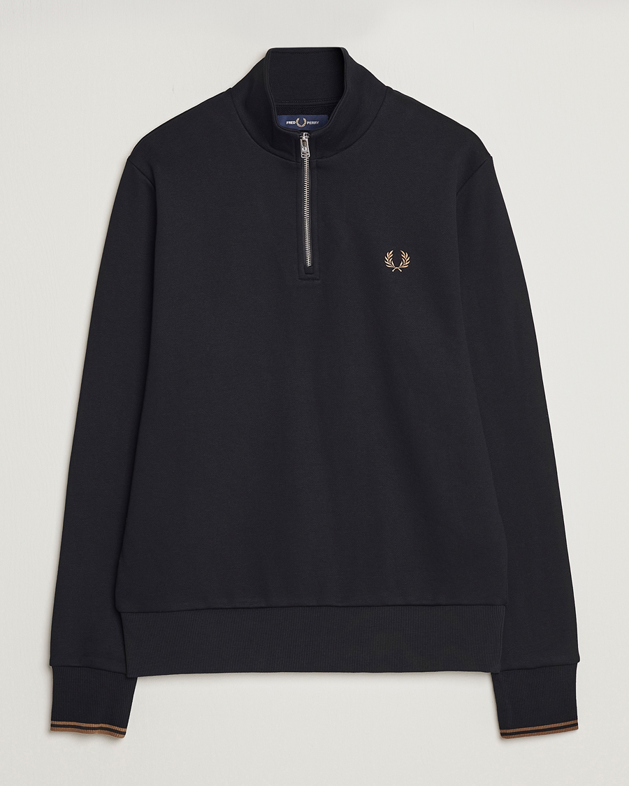Herr | Tröjor | Fred Perry | Half Zip Sweatshirt Black