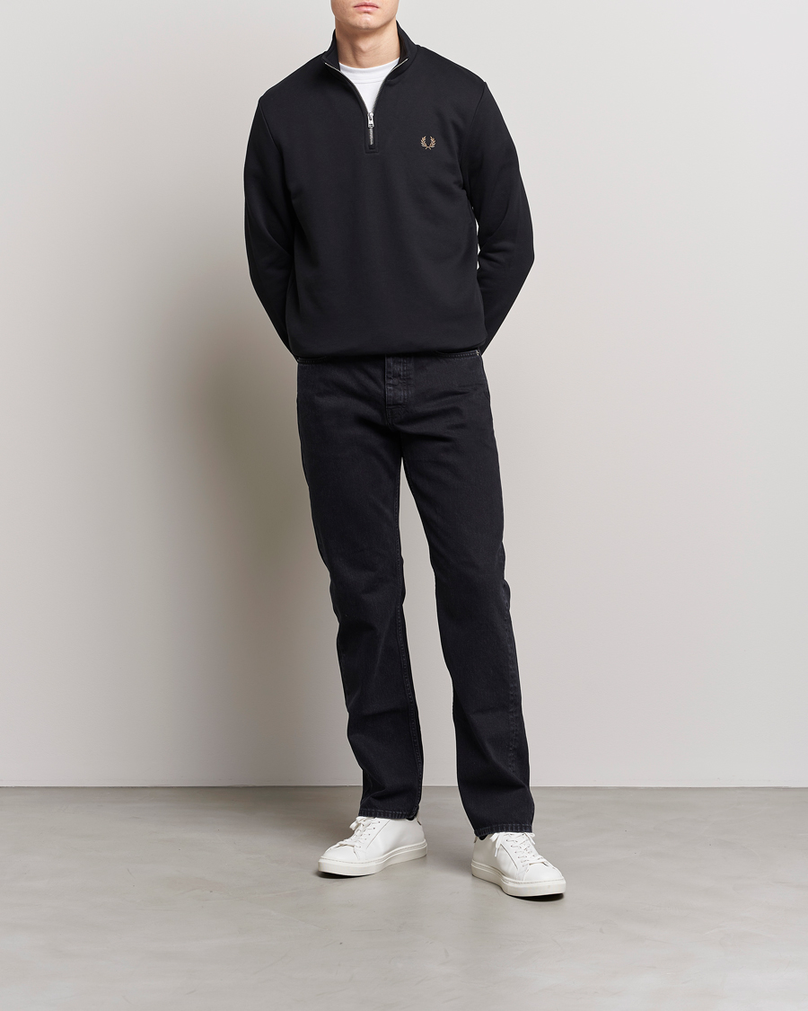 Herr | Tröjor | Fred Perry | Half Zip Sweatshirt Black