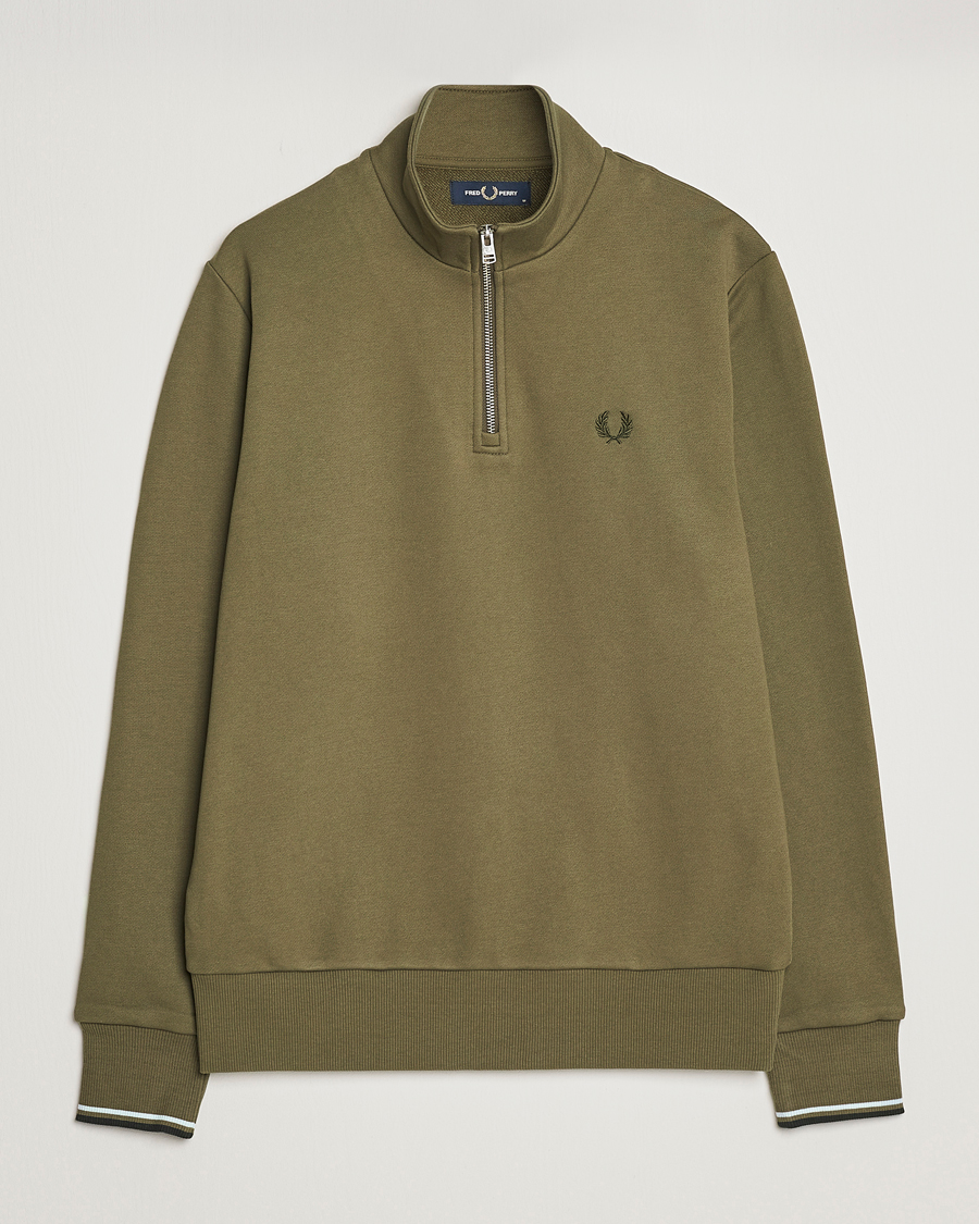 Herr | Tröjor | Fred Perry | Half Zip Sweatshirt Uniform Green
