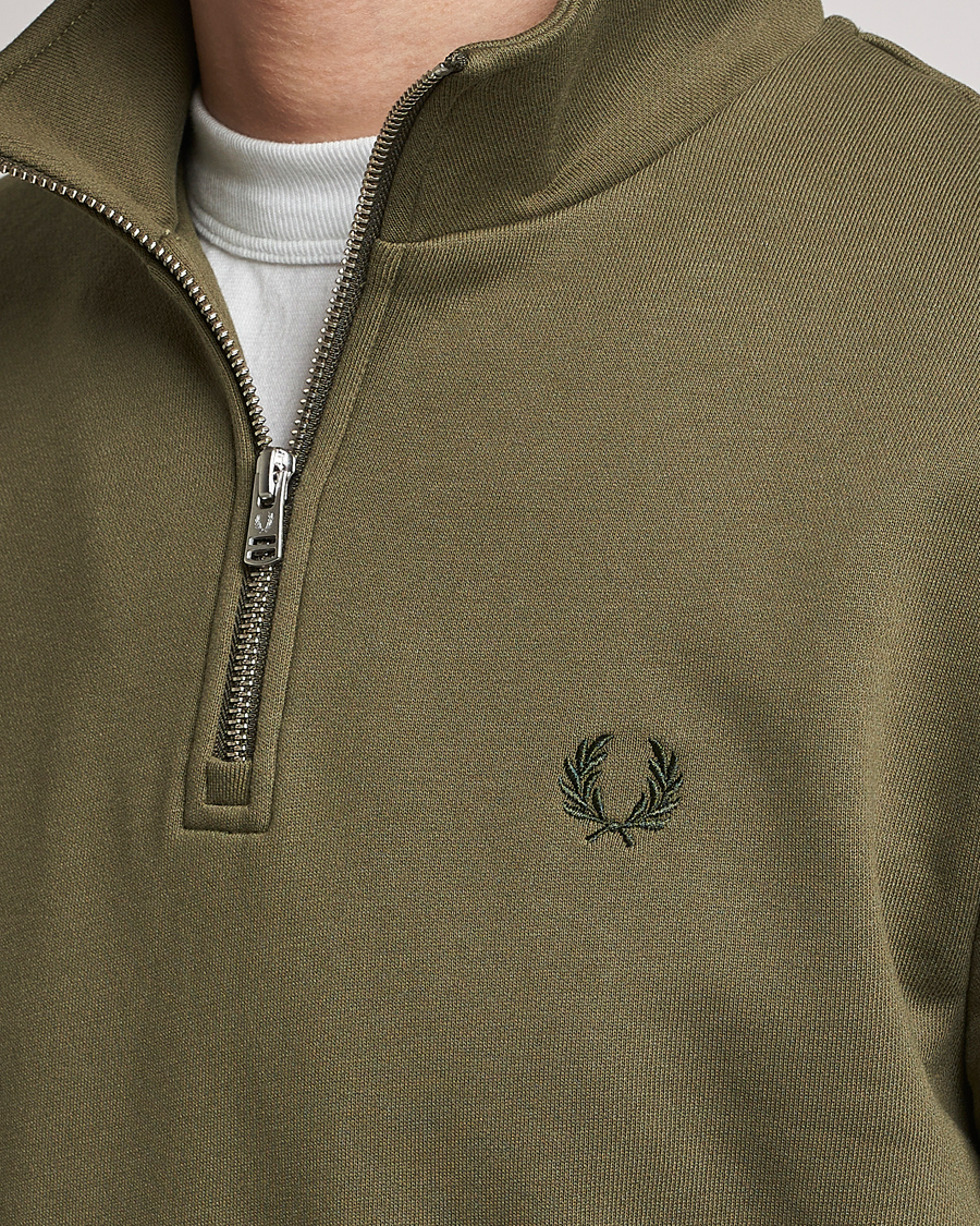 Herr | Tröjor | Fred Perry | Half Zip Sweatshirt Uniform Green