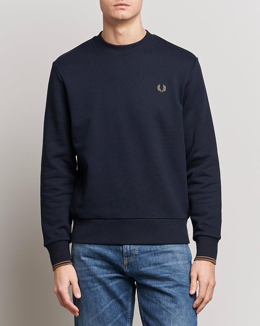 Herr | Fred Perry | Fred Perry | Crew Neck Sweatshirt Navy