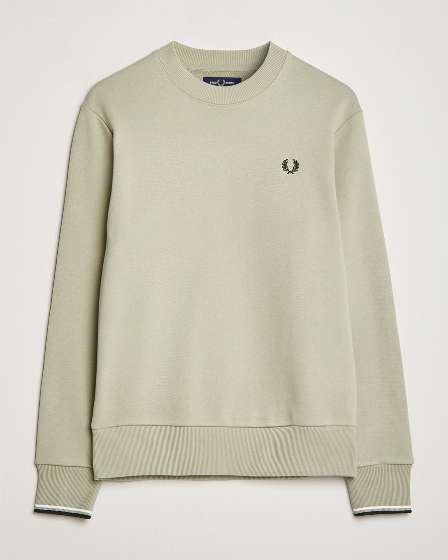 Herr | Tröjor | Fred Perry | Crew Neck Sweatshirt Sea Gras