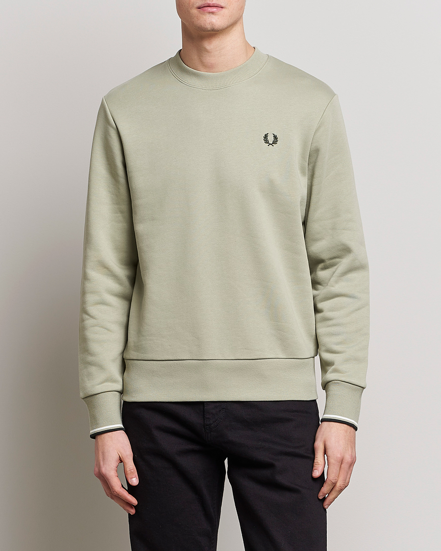 Herr | Tröjor | Fred Perry | Crew Neck Sweatshirt Sea Gras