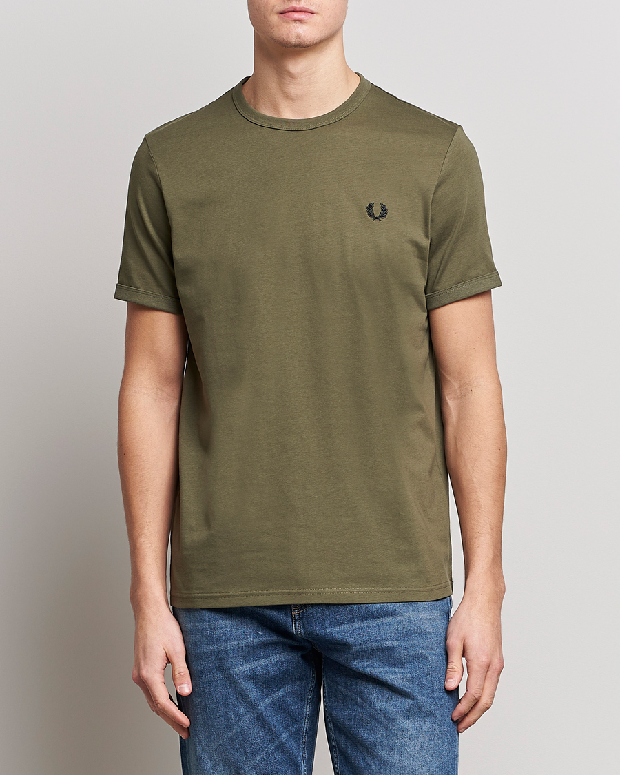 Herr | T-Shirts | Fred Perry | Ringer T-Shirt Unifrom Green
