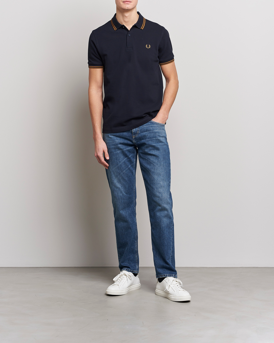 Herr | Pikéer | Fred Perry | Twin Tipped Polo Shirt Navy