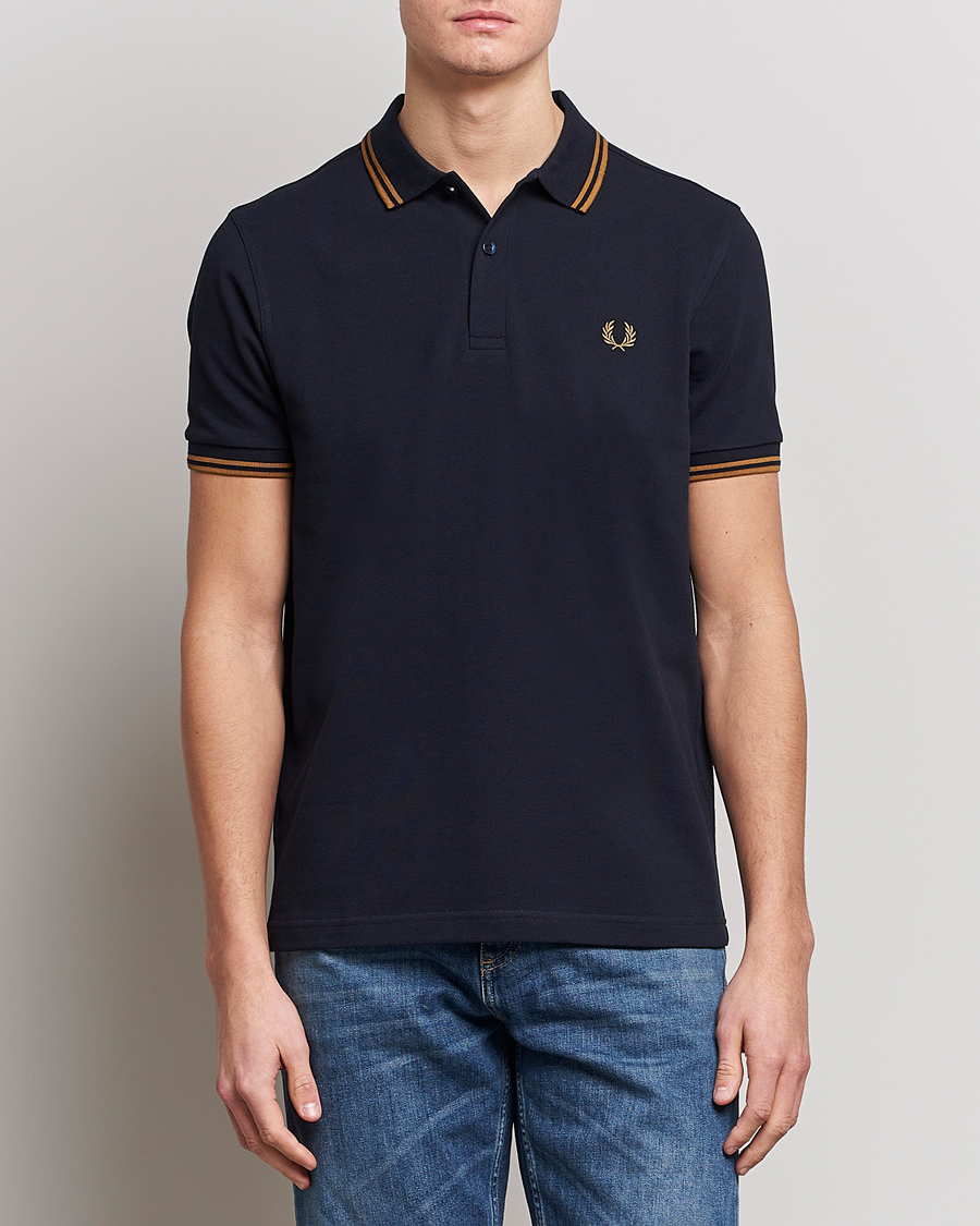 Herr |  | Fred Perry | Twin Tipped Polo Shirt Navy