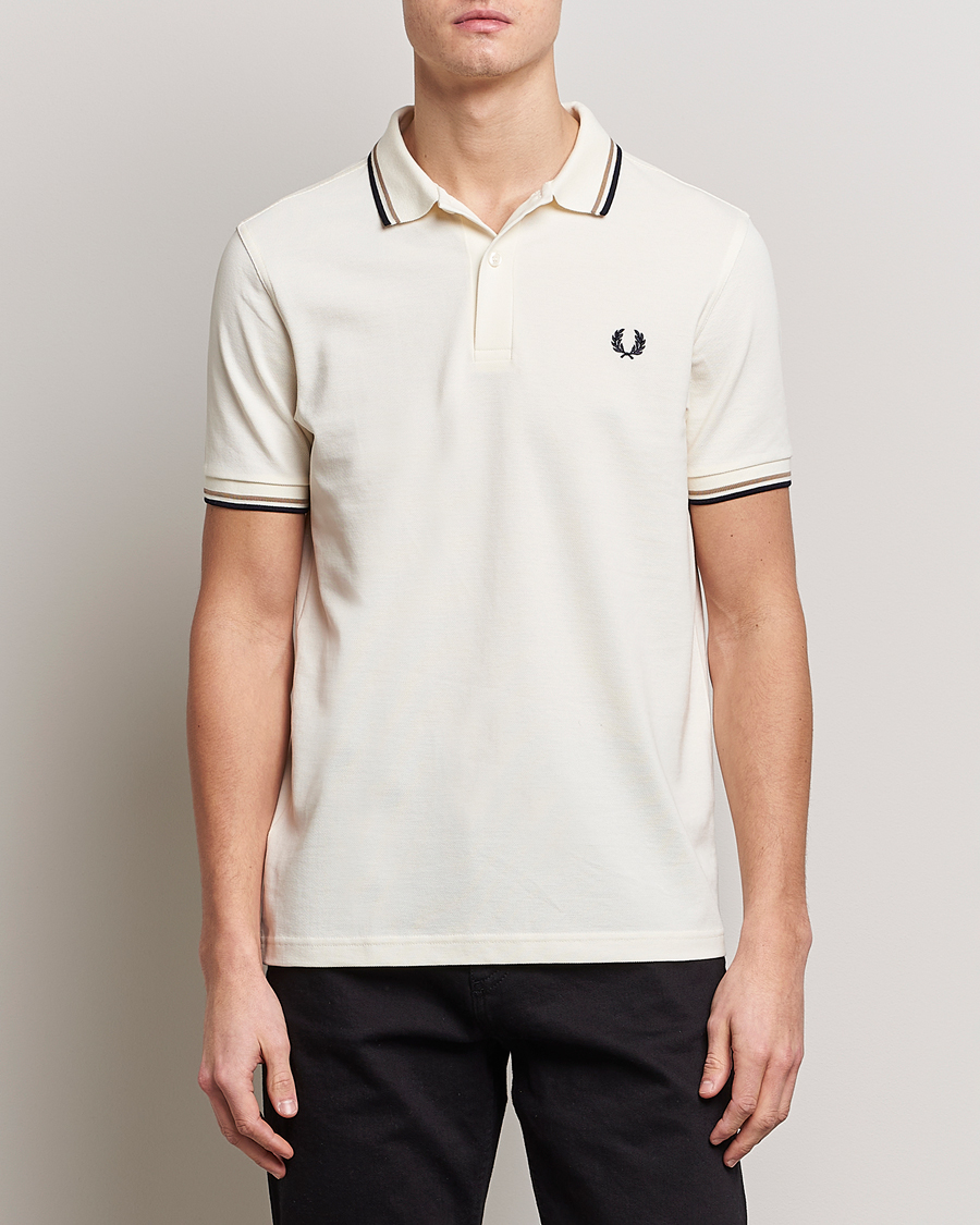 Herr |  | Fred Perry | Twin Tipped Polo Shirt Ecru