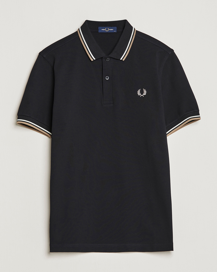 Herr | Pikéer | Fred Perry | Twin Tipped Polo Shirt Black